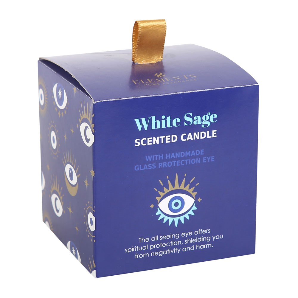 All Seeing Eye White Sage Crystal Chip Protection Candle2