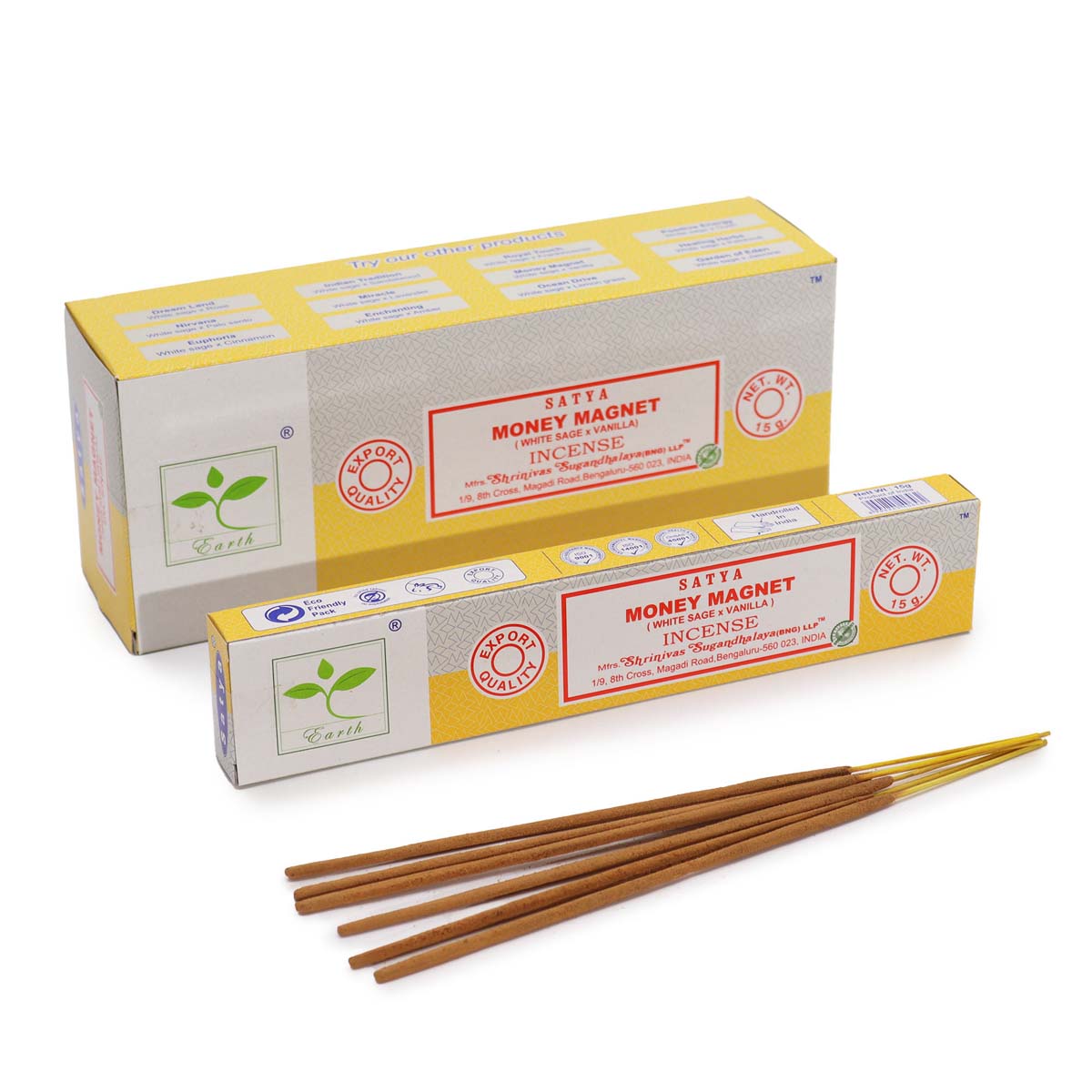 Satya Incense - Money Magnet (White Sage & Vanilla)