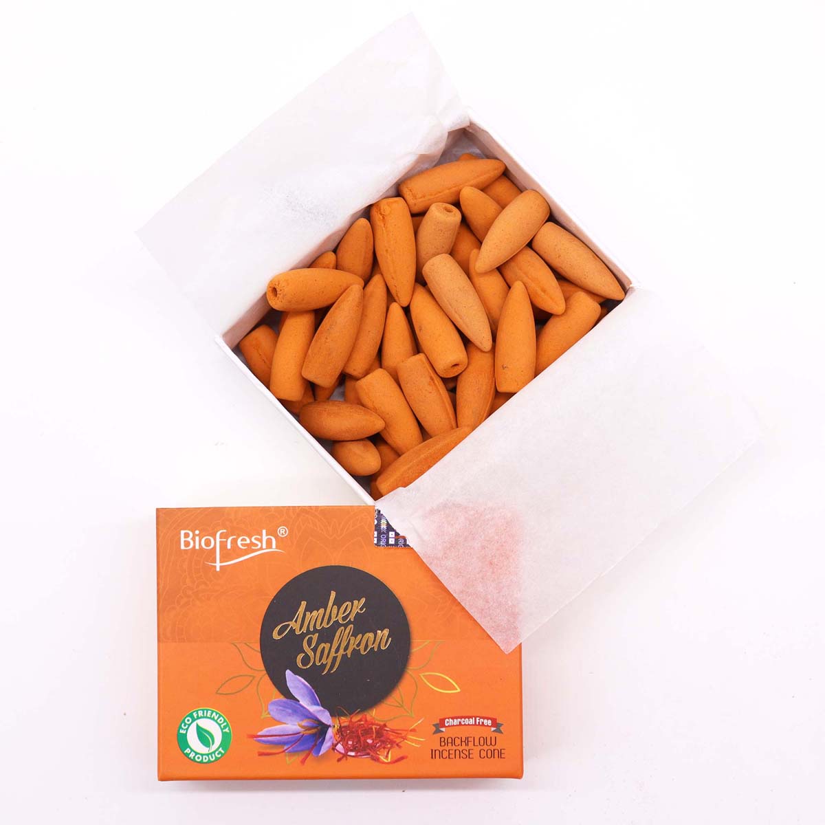 Biofresh Backflow Incense Cones - Amber Saffron1