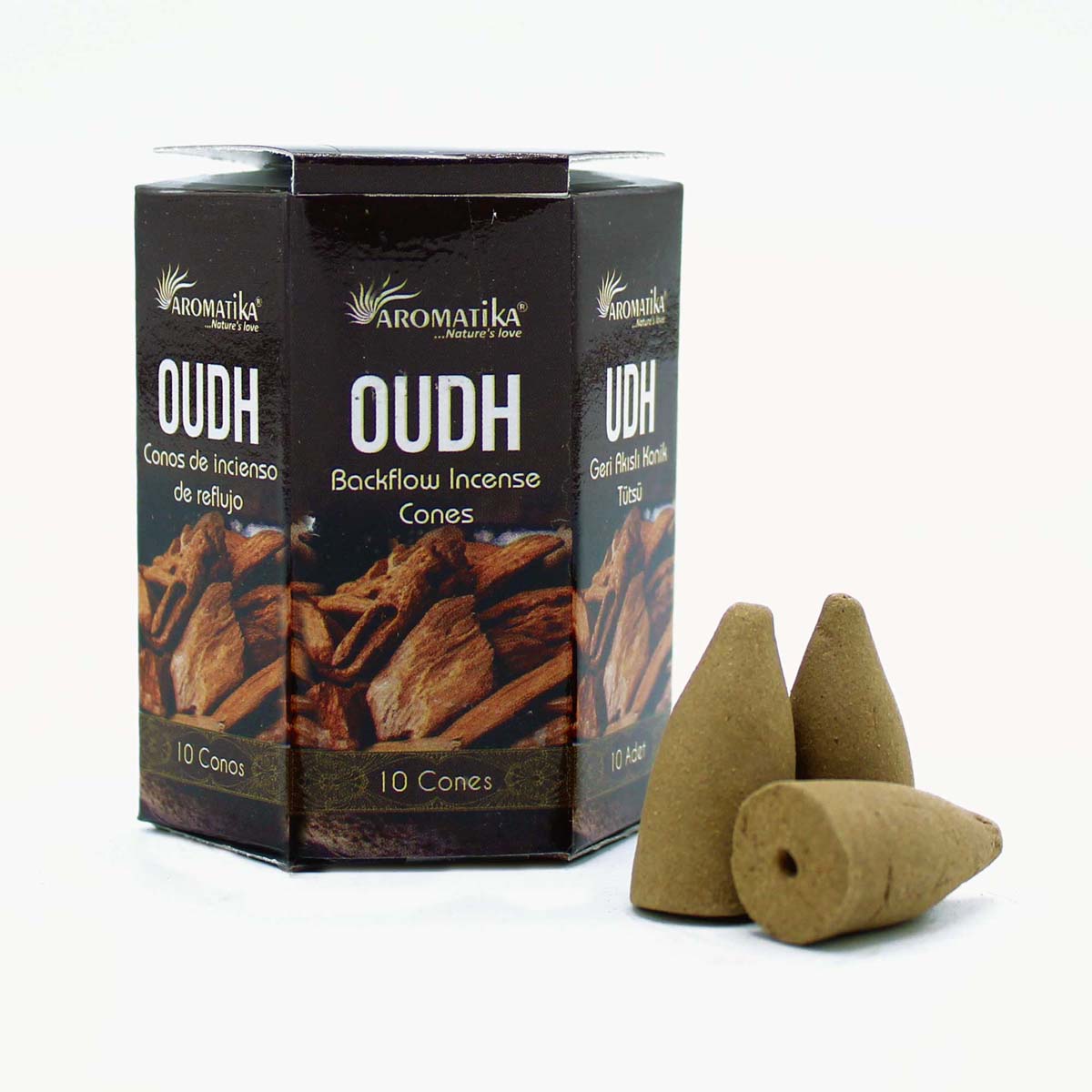Pack of 10 Masala Backflow Incense Cones - Oudh