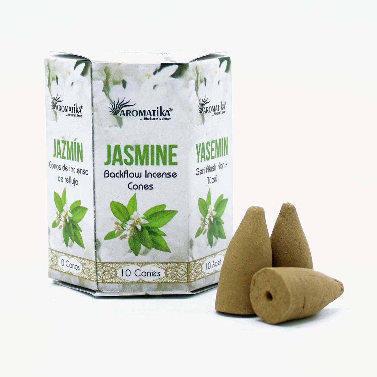 Pack of 10 Masala Backflow Incense Cones - Jasmine