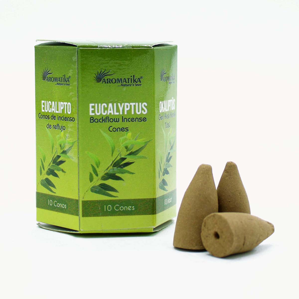 Pack of 10 Masala Backflow Incense Cones - Eucalyptus
