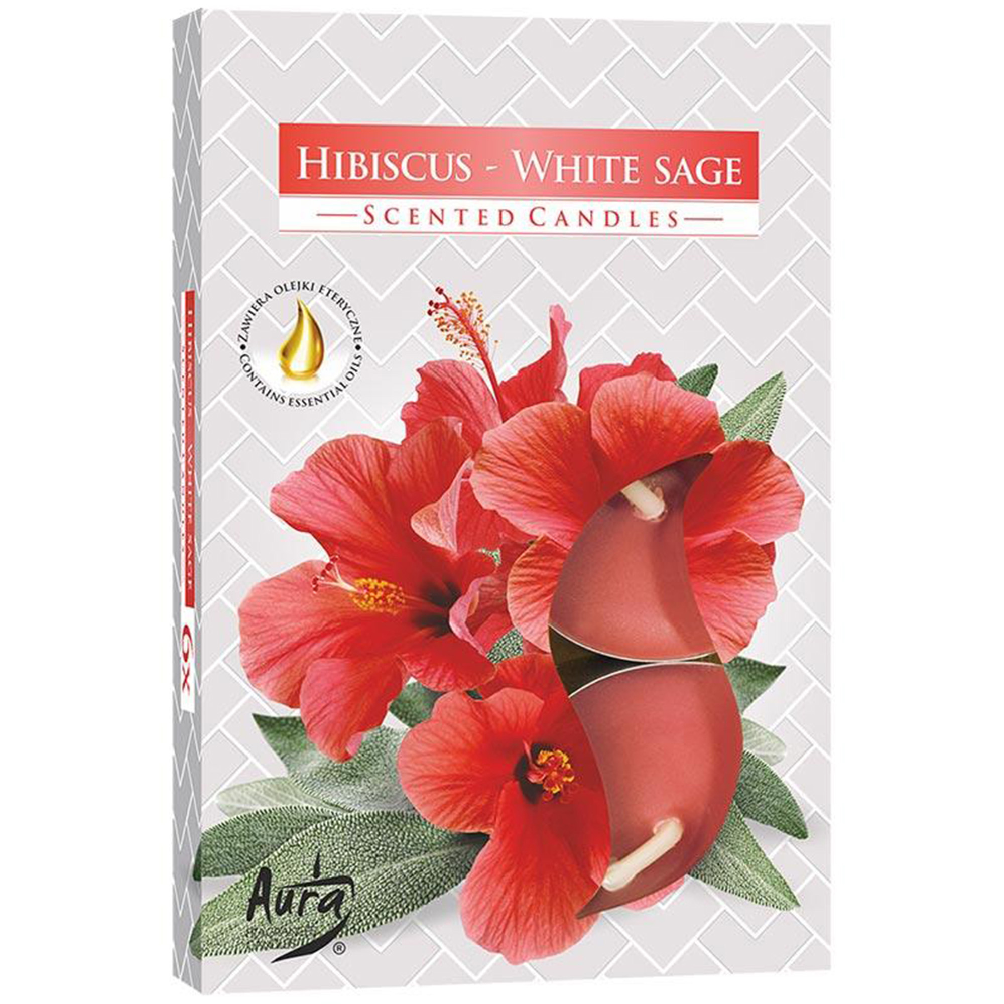 Set of 6 Scented Tealights - Hibiscus & White Sage1