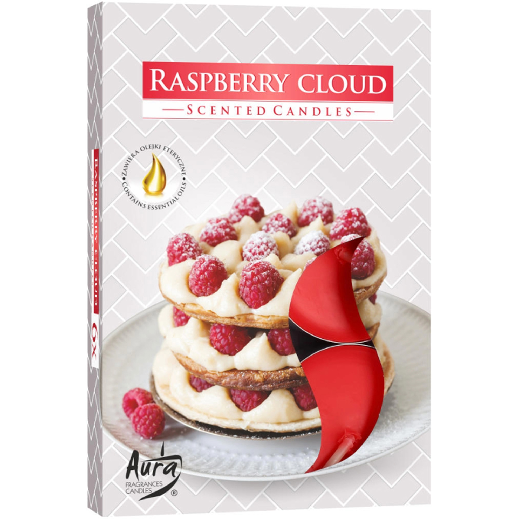 Set of 6 Scented Tealights - Raspberry Cloud1