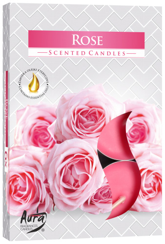 Set of 6 Scented Tealights - Rose1
