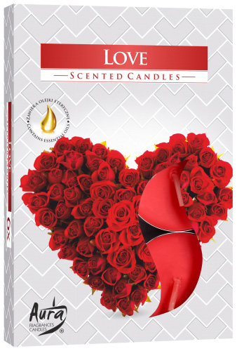 Set of 6 Scented Tealights - Love1