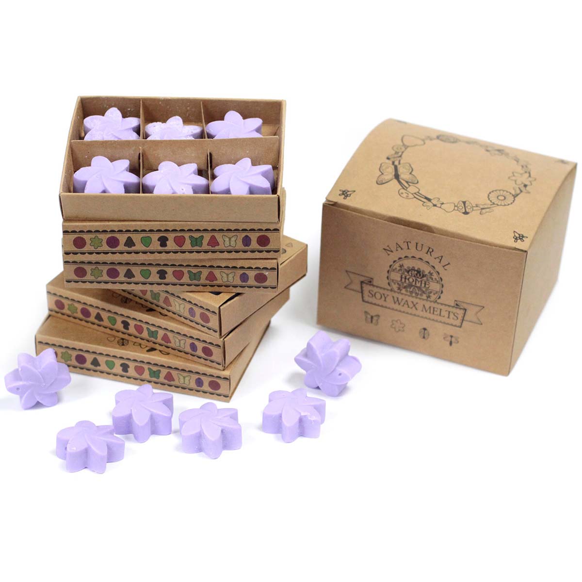 Box of 6 Wax Melts - Lavender Fields1