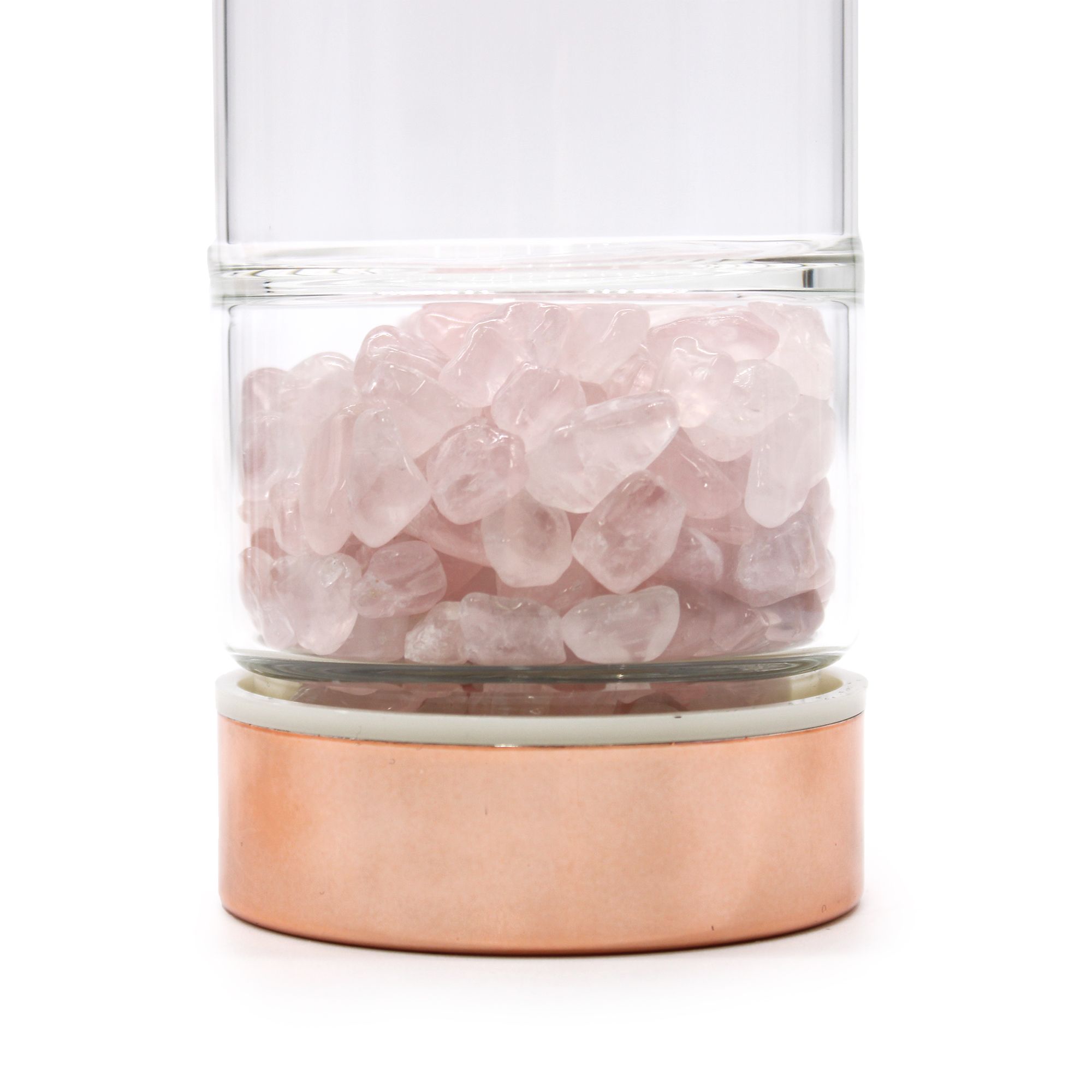 Crystal Glass Tea Infuser Bottle - Rose Gold - Rose Quartz2