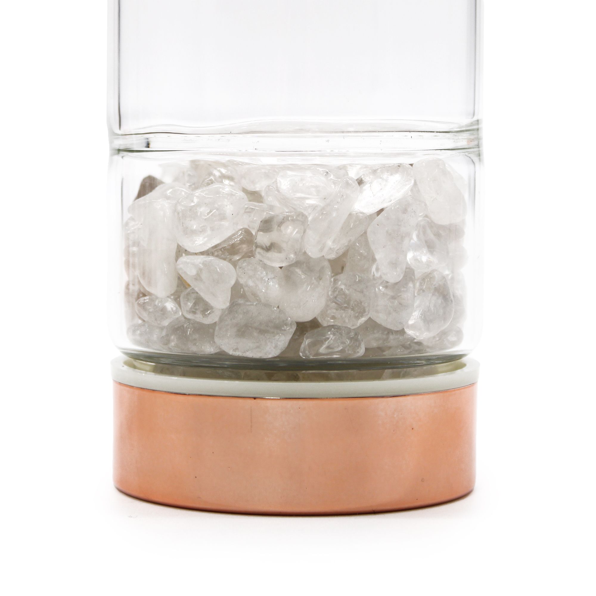 Crystal Glass Tea Infuser Bottle - Rose Gold - Rock Quartz2