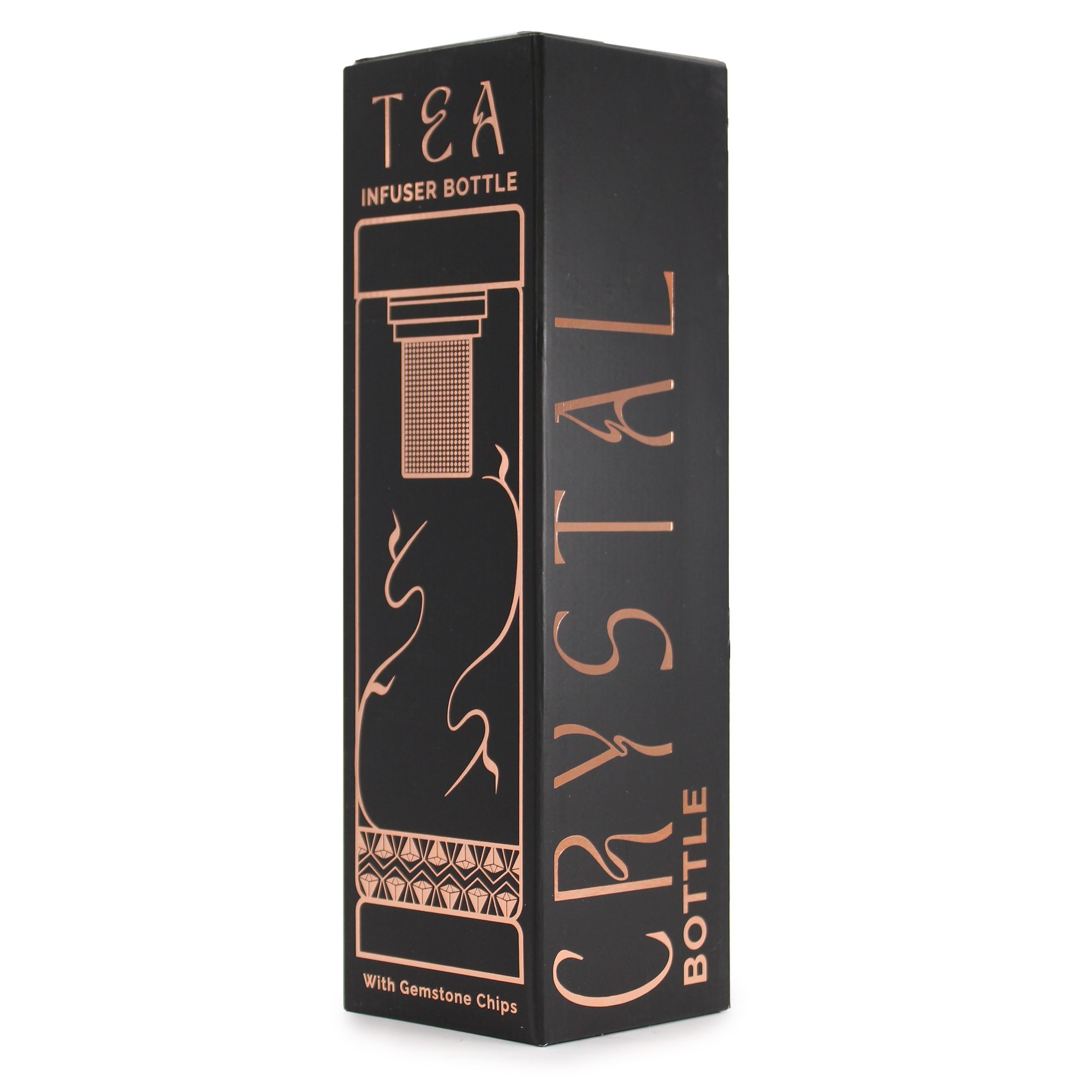 Crystal Glass Tea Infuser Bottle - Rose Gold - Red Jasper5