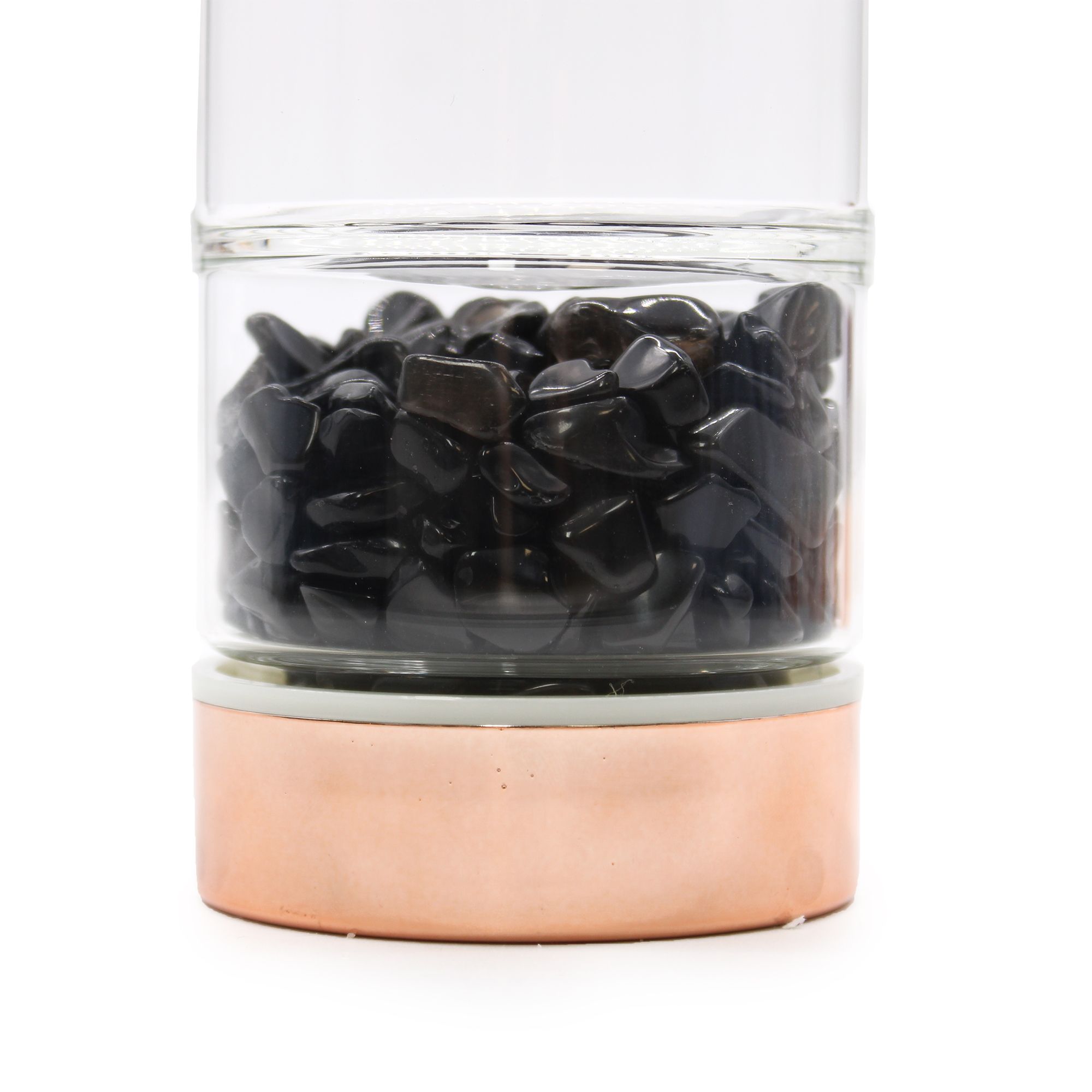 Crystal Glass Tea Infuser Bottle - Rose Gold - Onyx2