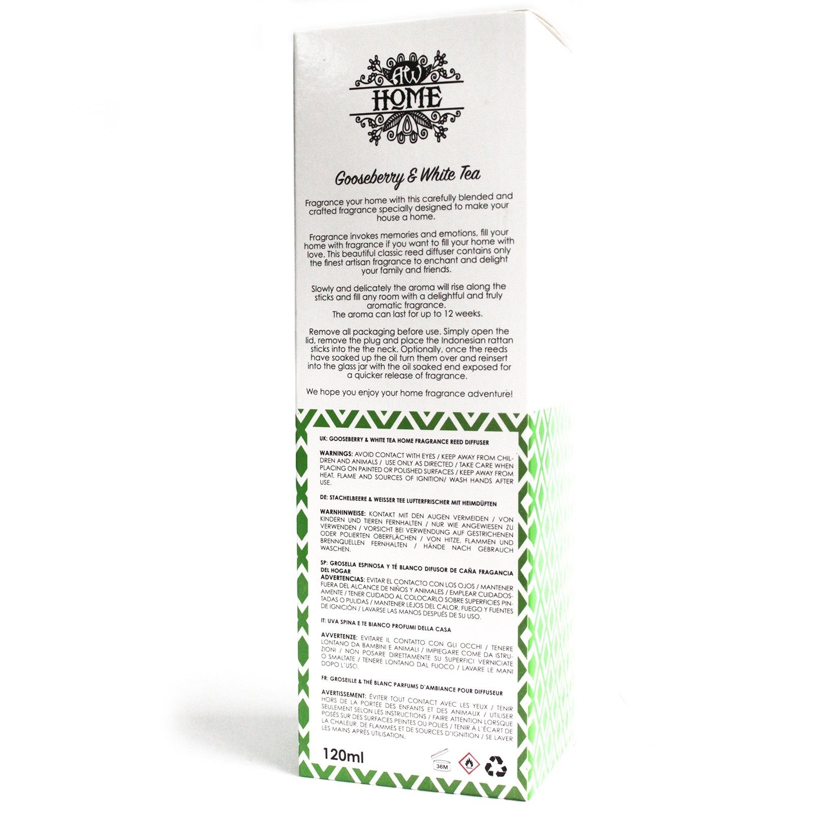 120ml Reed Diffuser - Gooseberry & White Tea3