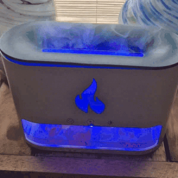 White Blaze Aroma Diffuser - Himalayan Salt Chamber - USB-C - Flame Effect (Salt included)2