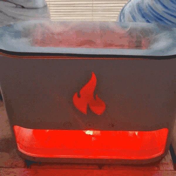 White Blaze Aroma Diffuser - Himalayan Salt Chamber - USB-C - Flame Effect (Salt included)3