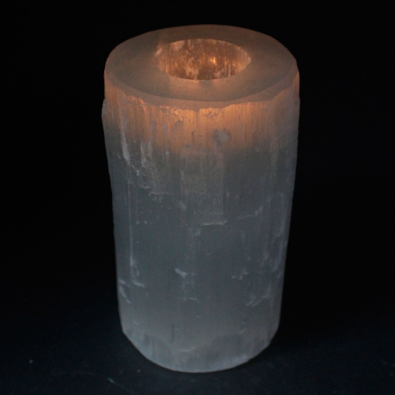 Selenite Cylinder Candle Holder - 15cm1