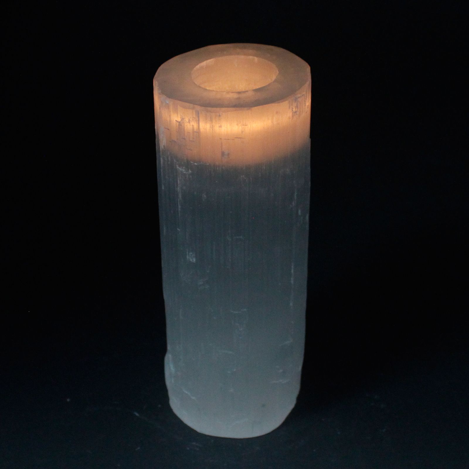 Selenite Cylinder Candle Holder - 20cm1