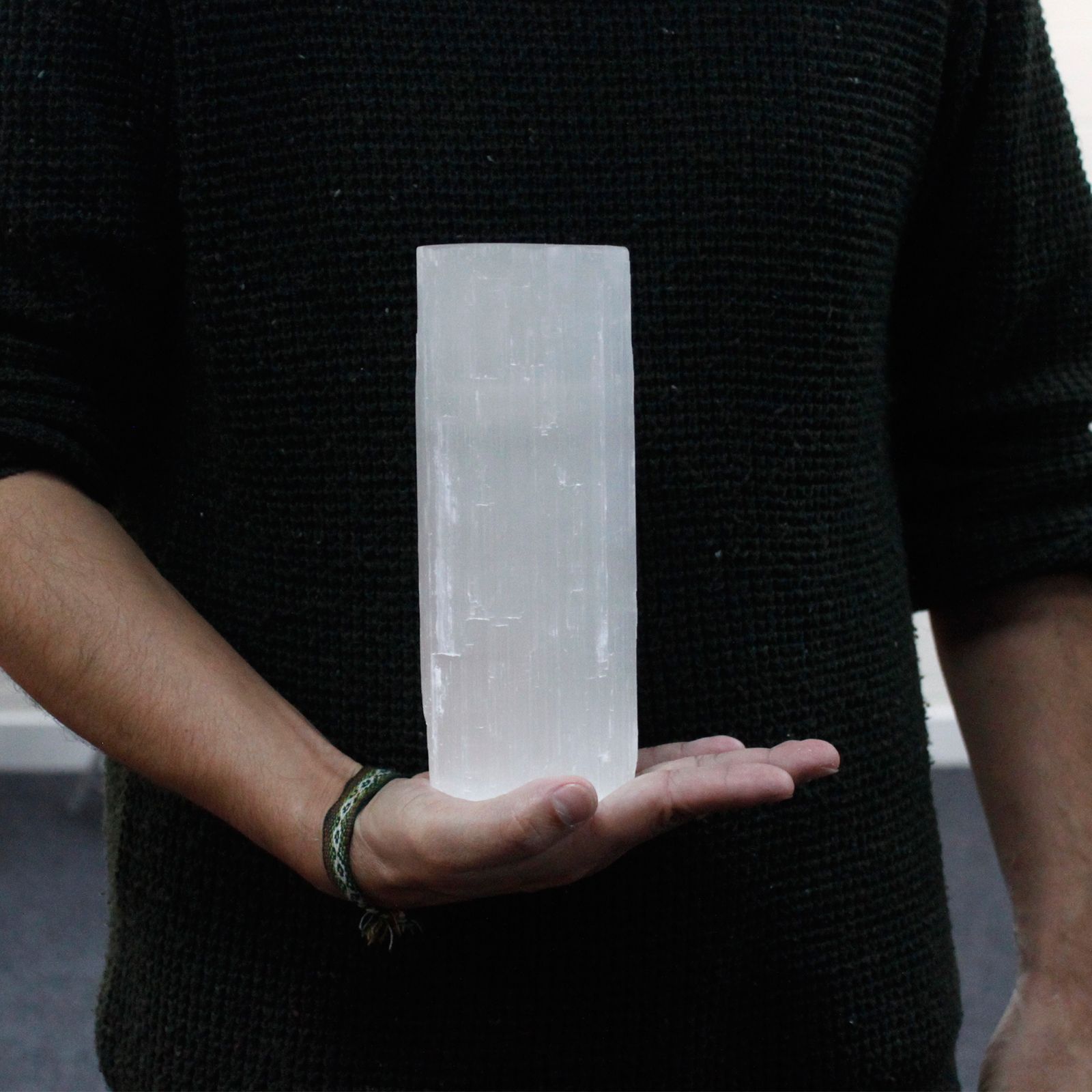Selenite Cylinder Candle Holder - 20cm3
