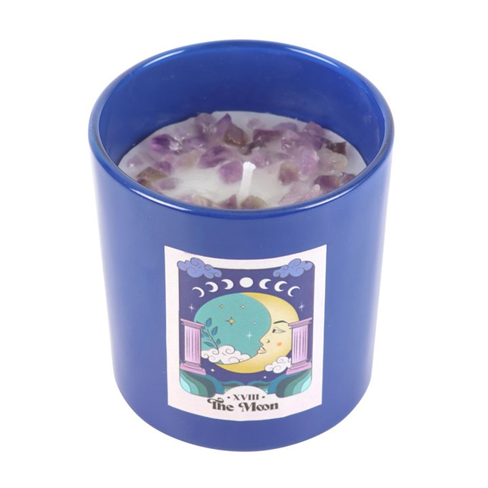 The Moon Amethyst Crystal Chip Candle1