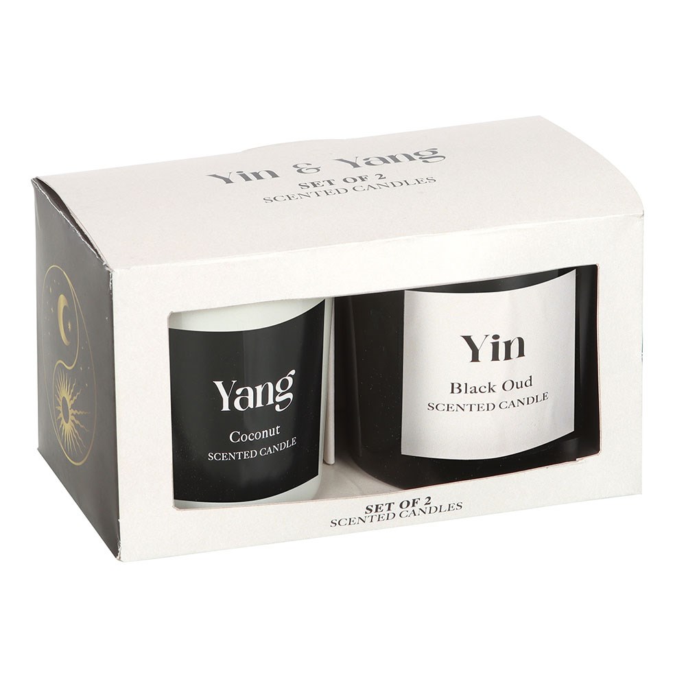 Set of 2 Yin Yang Black Oud & Coconut Candles