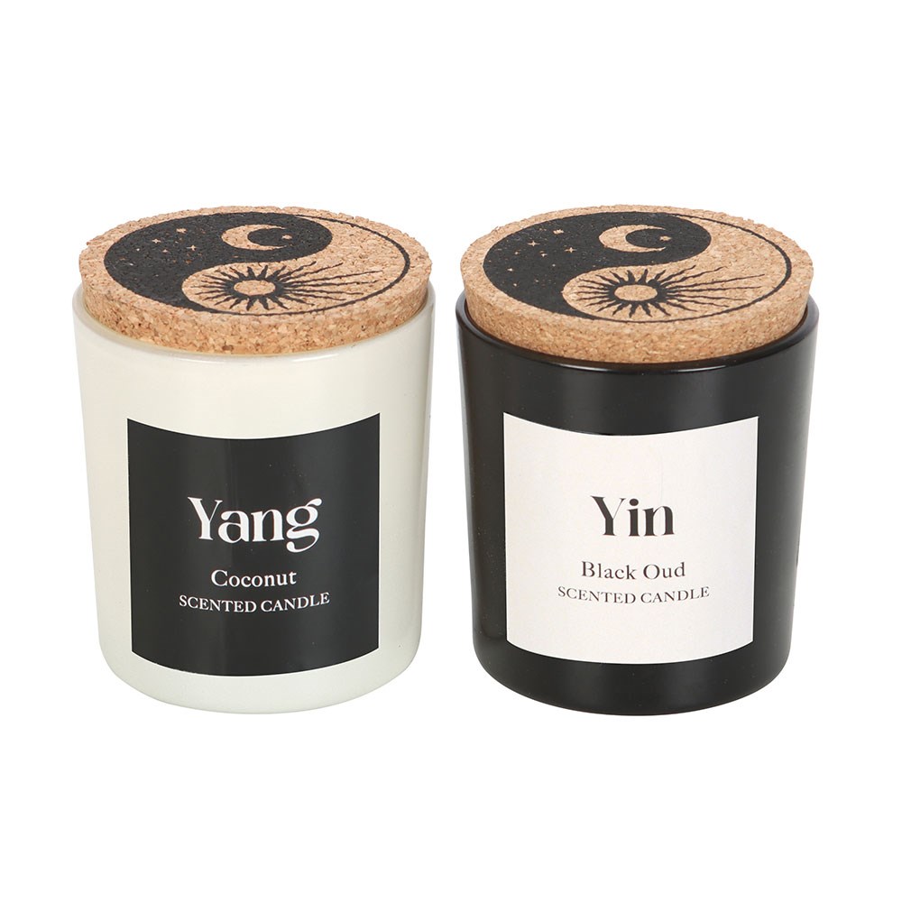 Set of 2 Yin Yang Black Oud & Coconut Candles1