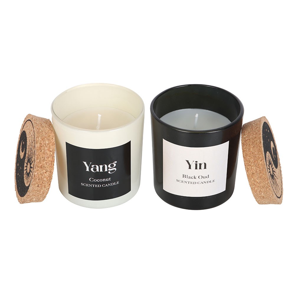 Set of 2 Yin Yang Black Oud & Coconut Candles2