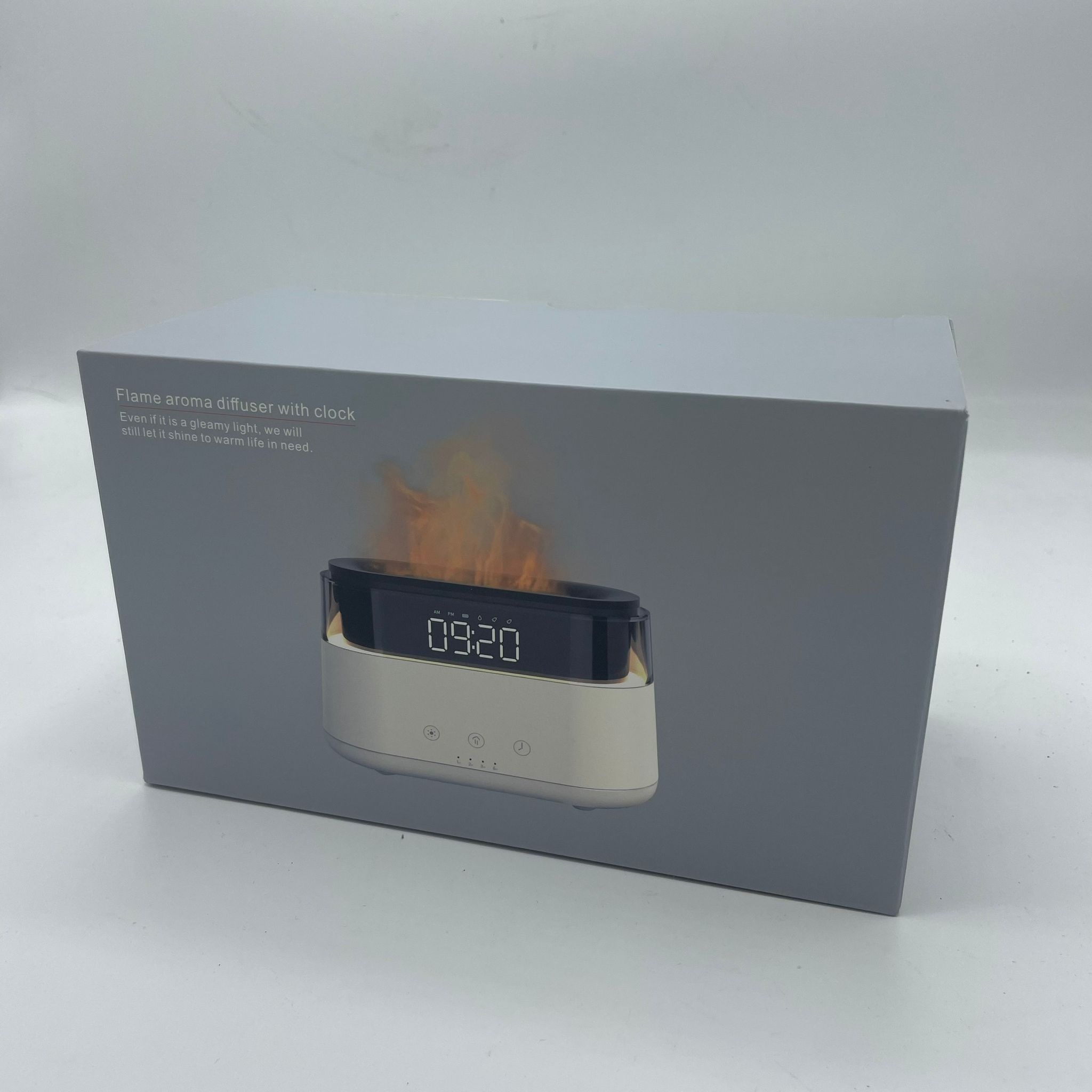 Modern Aroma Diffuser - Led Clock - USB-C - Flame Effect2