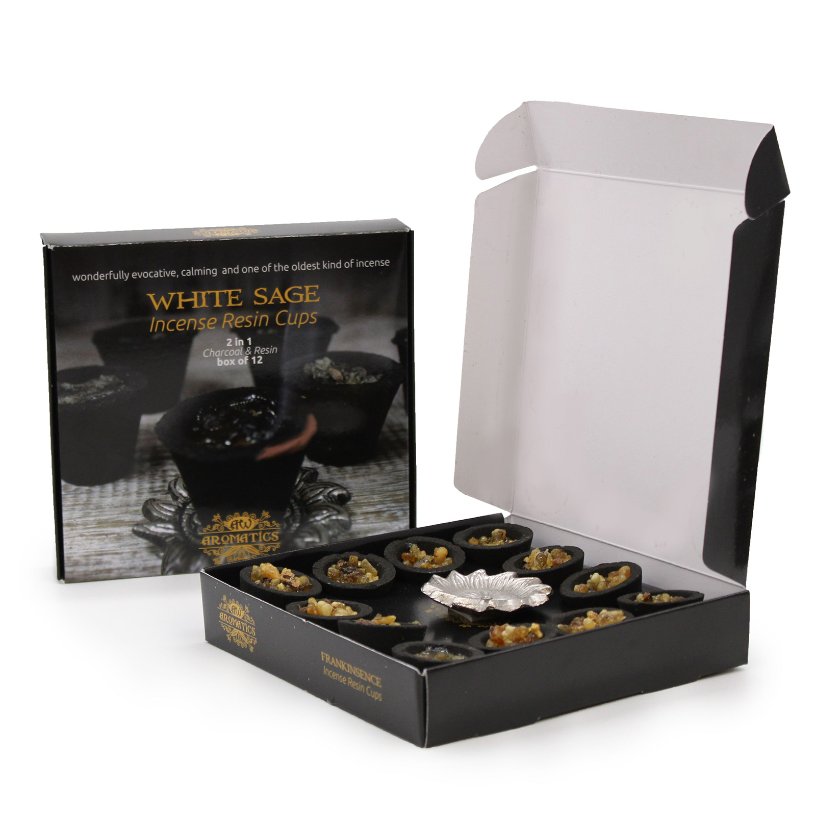 Box of 12 Resin Cups - White Sage1