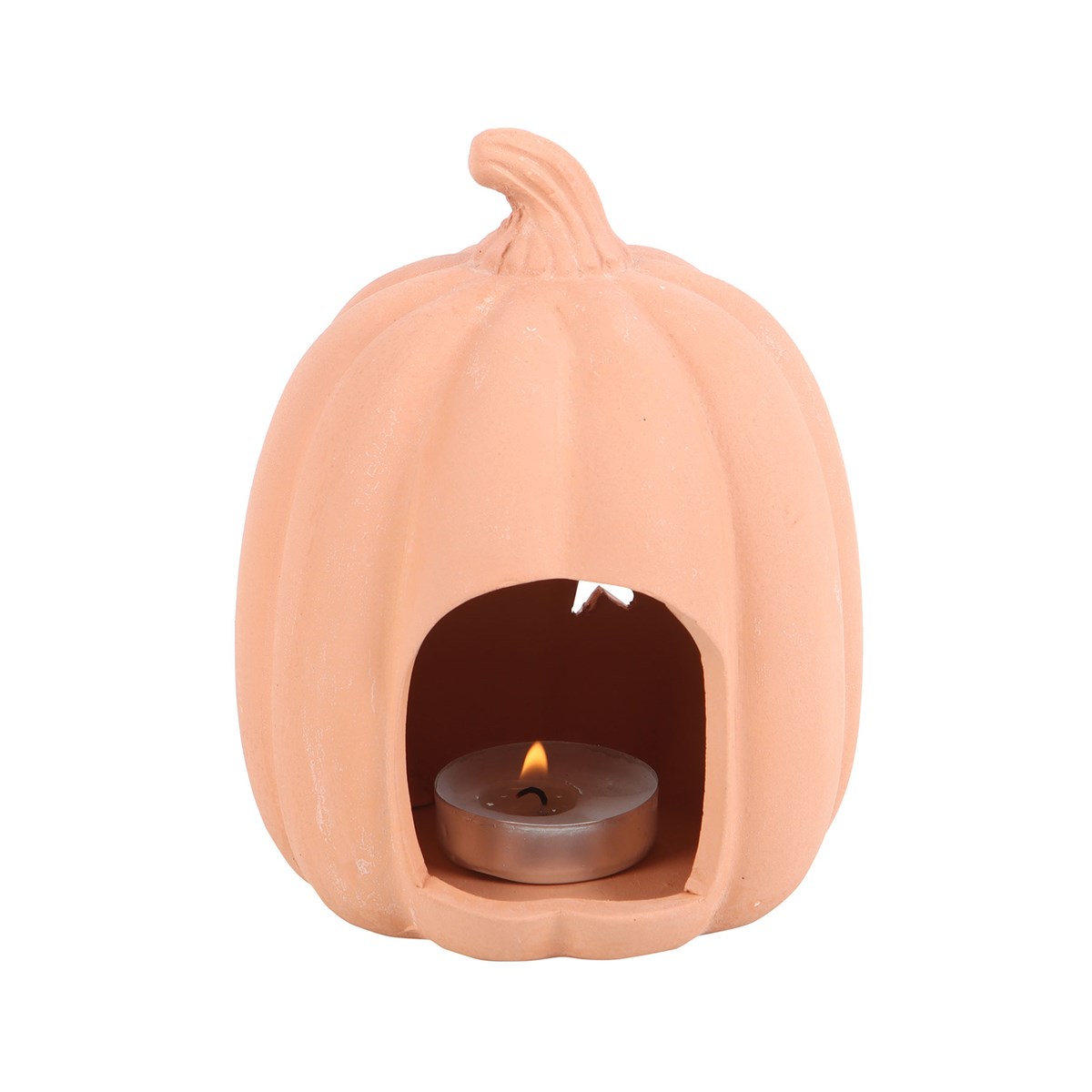 9cm Terracotta Pumpkin Tealight Holder1