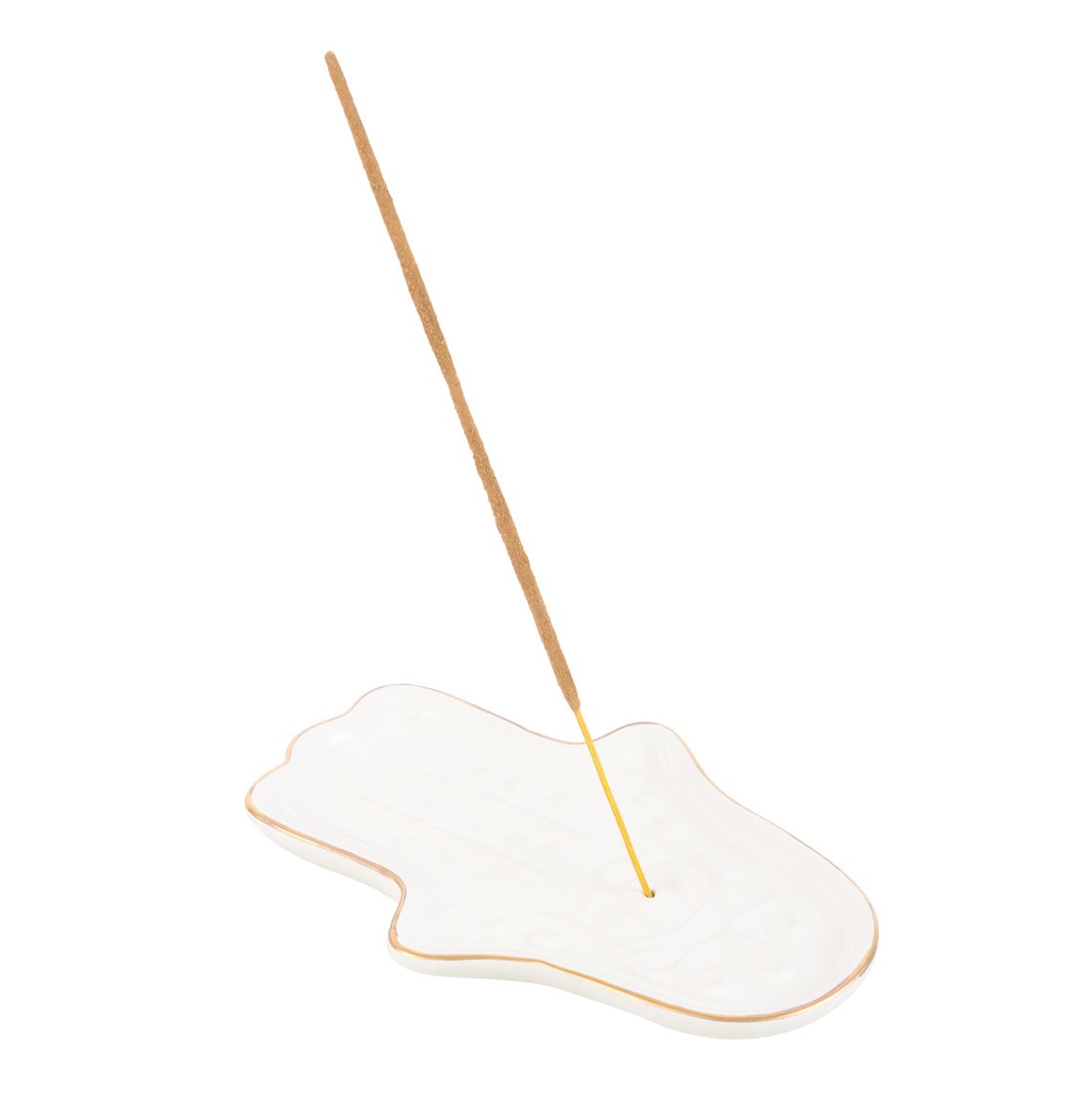 White Hamsa Hand Incense Stick Holder1