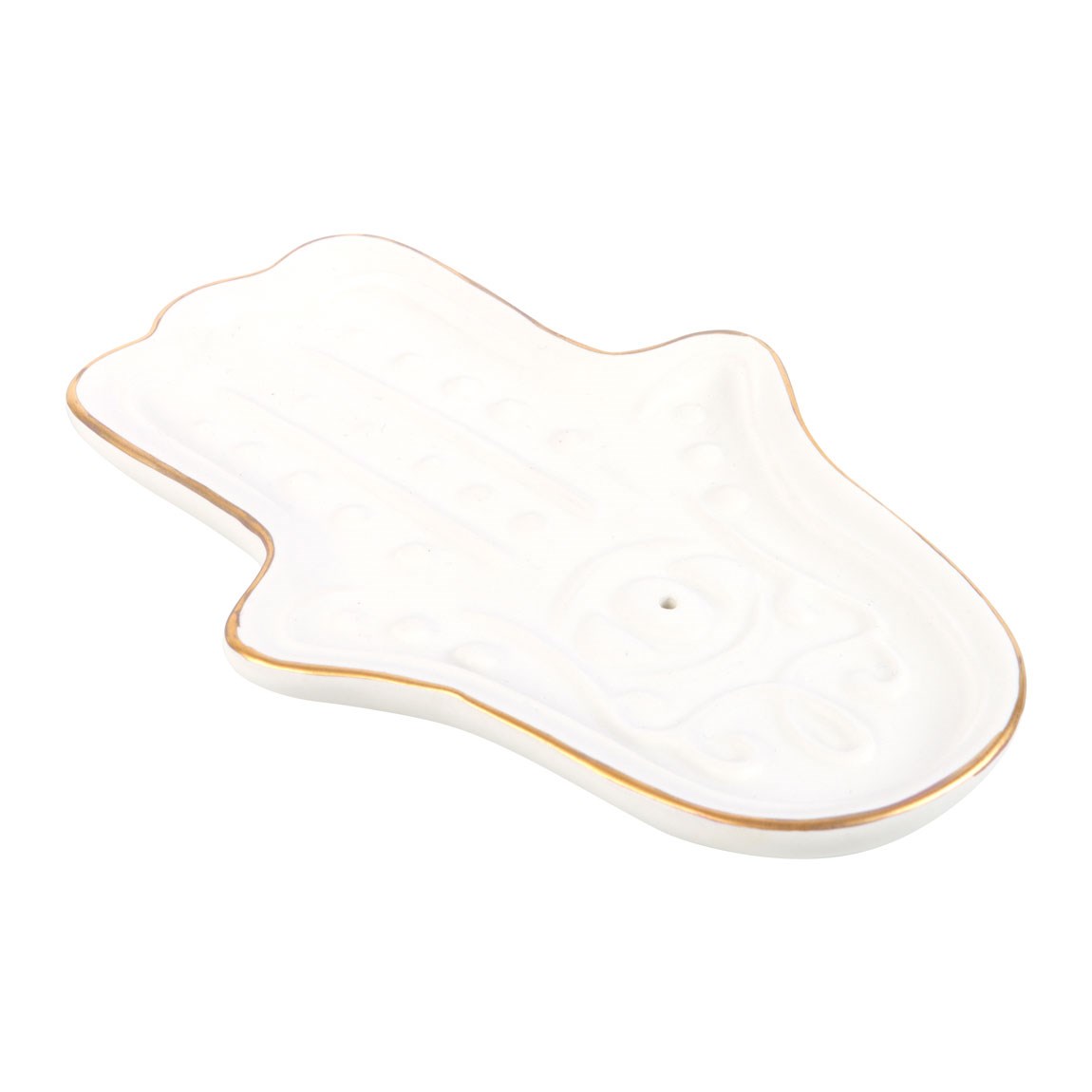 White Hamsa Hand Incense Stick Holder3