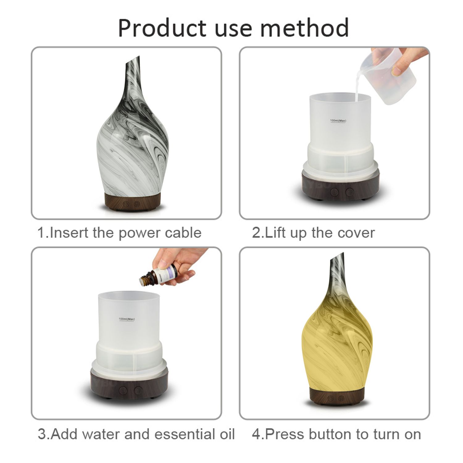 Aroma Atomiser - Glass Abstract Grey USB2