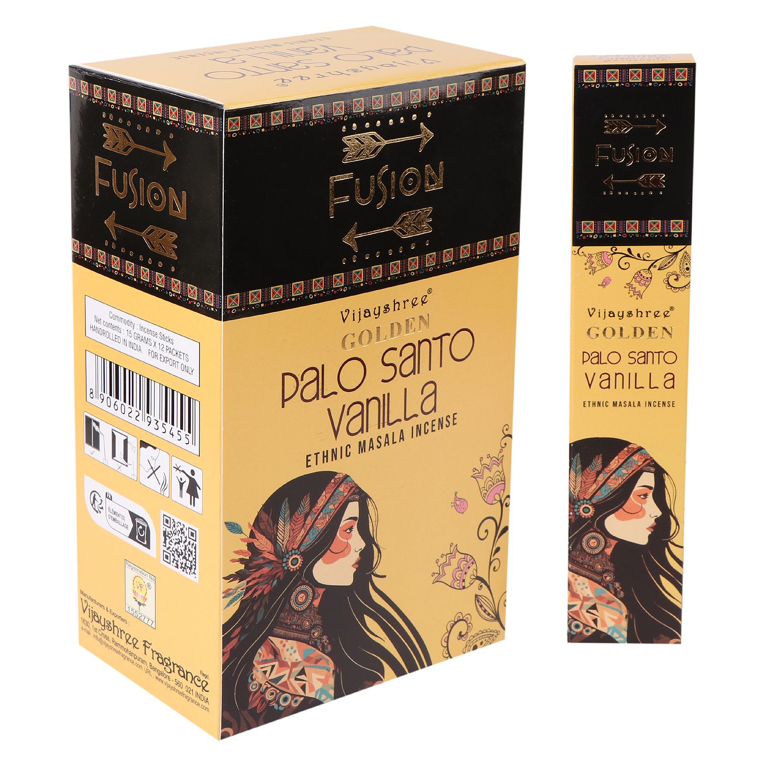 Golden Fusion Incense Sticks - Palo Santo & Vanilla - 15g3