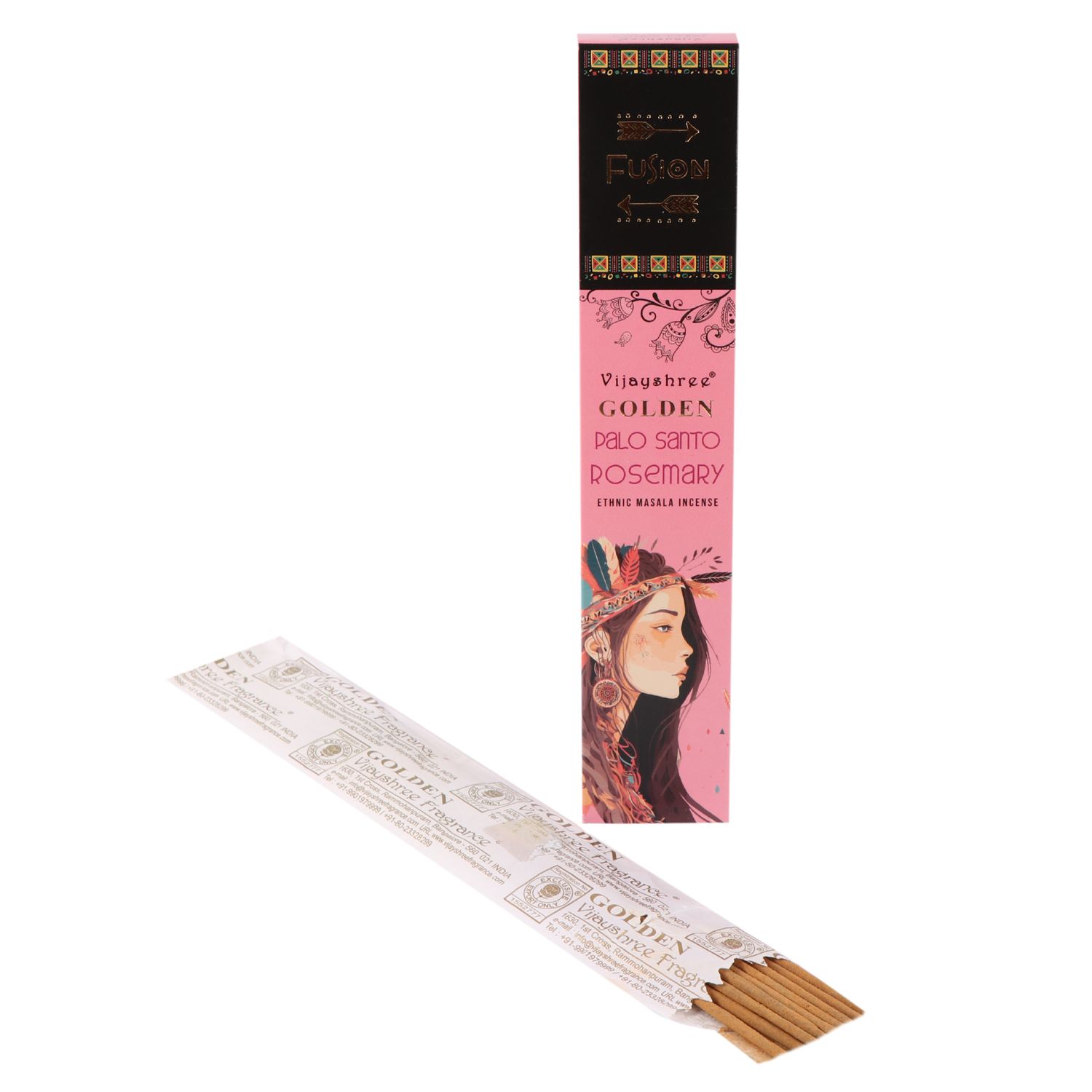 Golden Fusion Incense Sticks - Palo Santo & Rosemary - 15g1