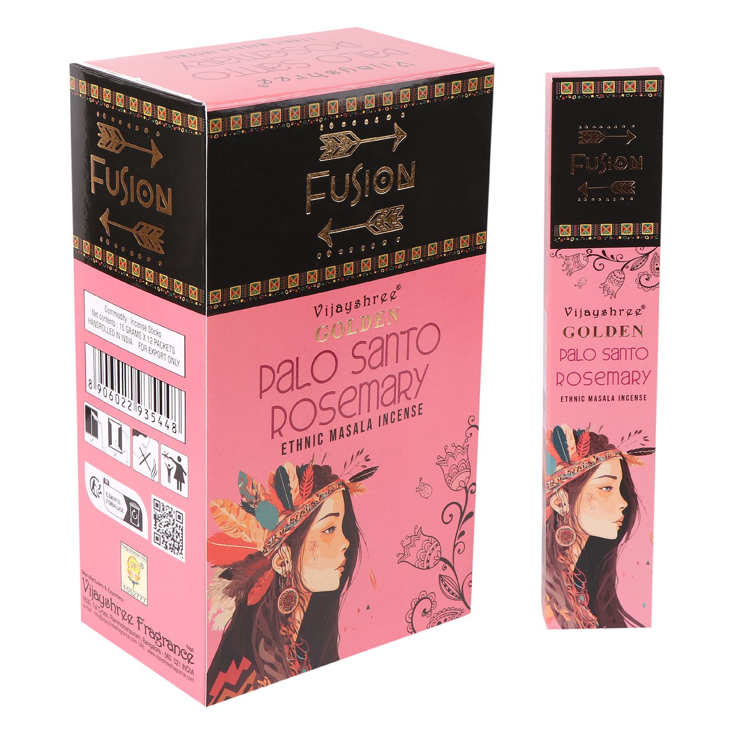Golden Fusion Incense Sticks - Palo Santo & Rosemary - 15g3