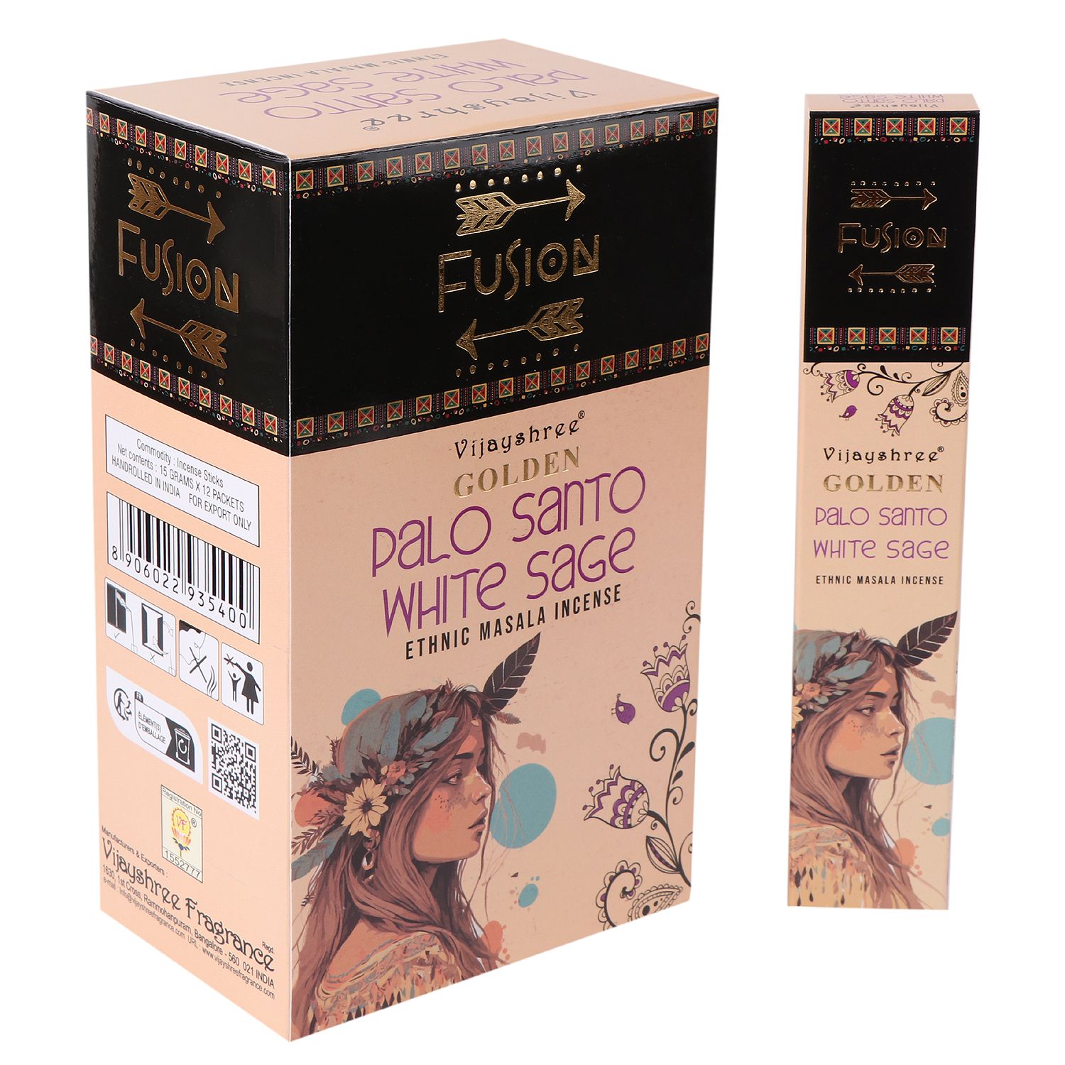 Golden Fusion Incense Sticks - Palo Santo & White Sage - 15g2