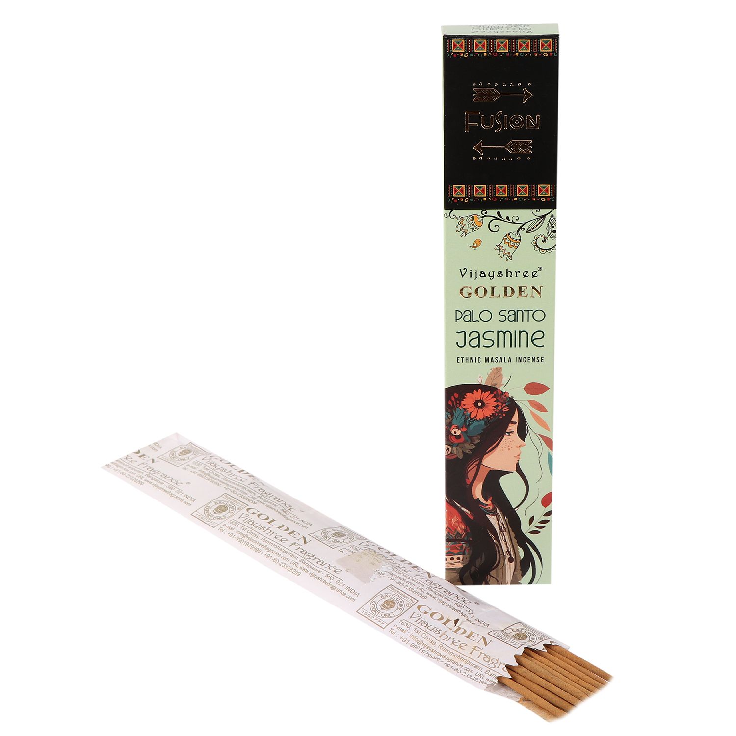Golden Fusion Incense Sticks - Palo Santo & Jasmine - 15g1