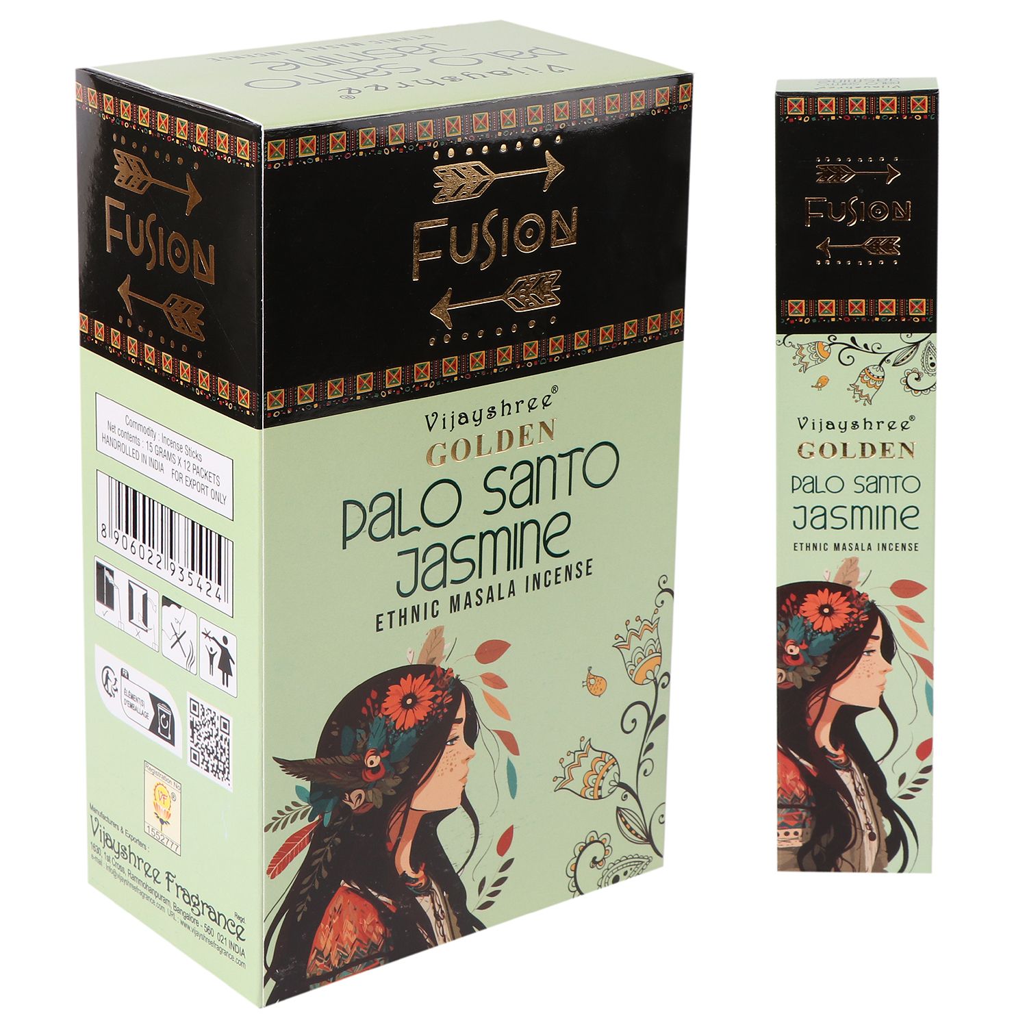 Golden Fusion Incense Sticks - Palo Santo & Jasmine - 15g3
