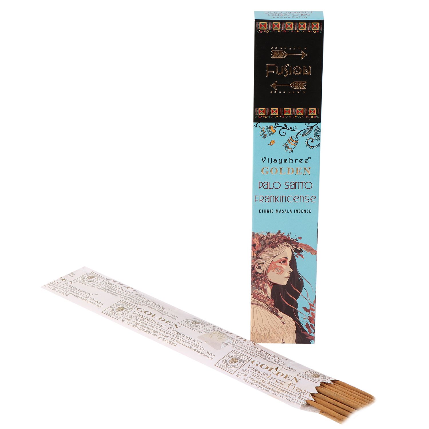Golden Fusion Incense Sticks - Palo Santo & Frankincense - 15g1