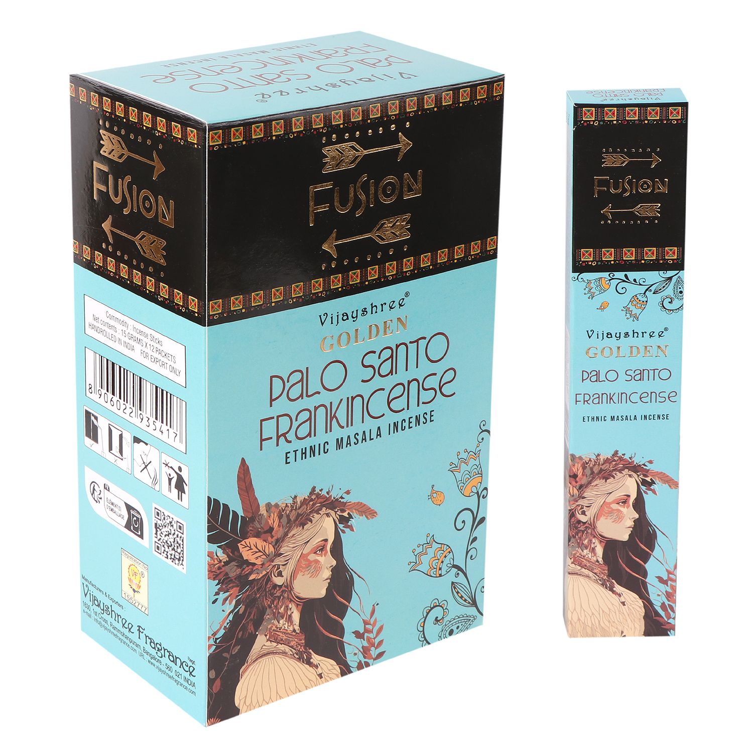 Golden Fusion Incense Sticks - Palo Santo & Frankincense - 15g3