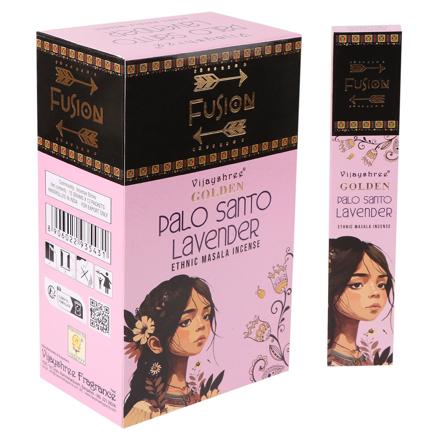 Golden Fusion Incense Sticks - Palo Santo & Lavender - 15g3