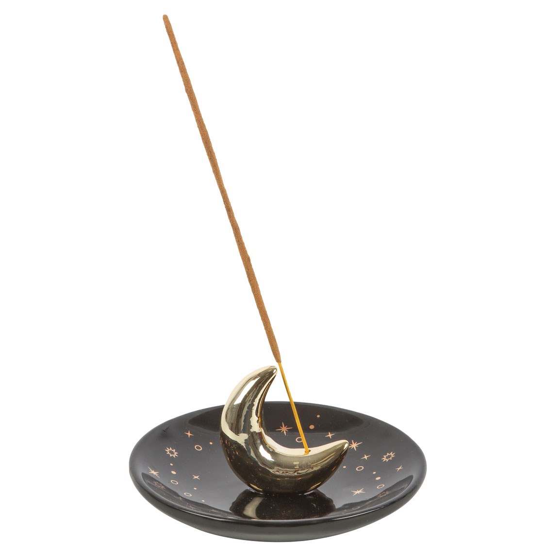 Gold Crescent Moon Incense Stick Holder1