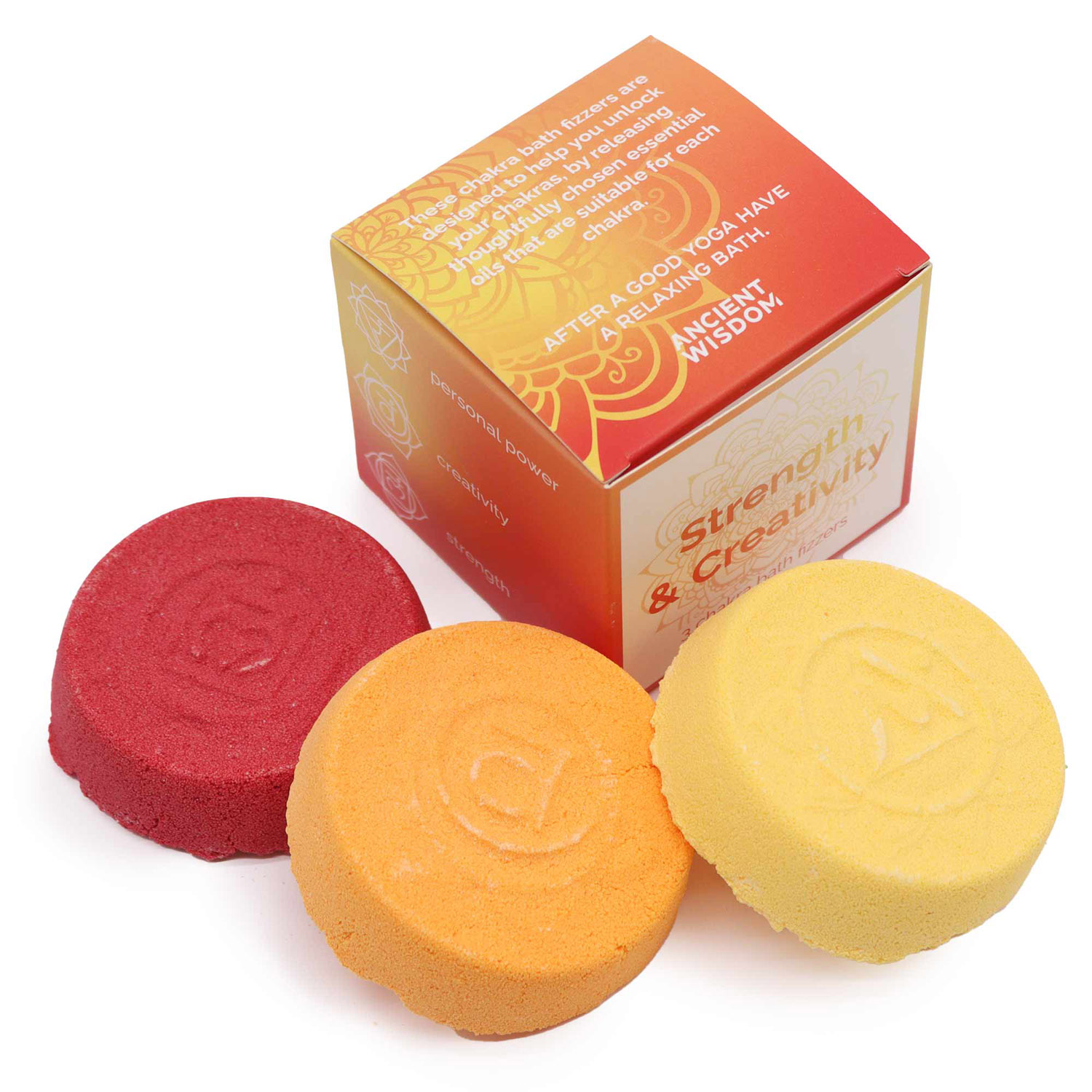 Chakra Bath Fizzers - Small box - Strength & Creativity1