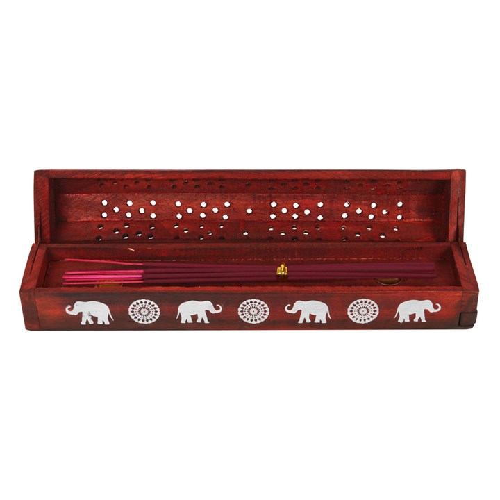 Elephant Wooden Holder & Rosewood Incense Box Set1
