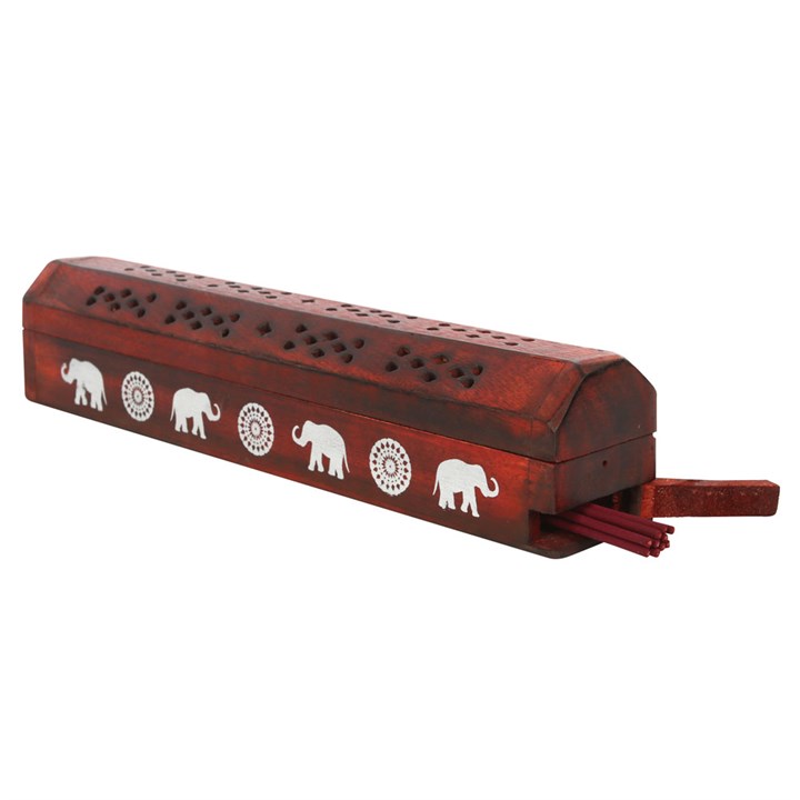 Elephant Wooden Holder & Rosewood Incense Box Set4