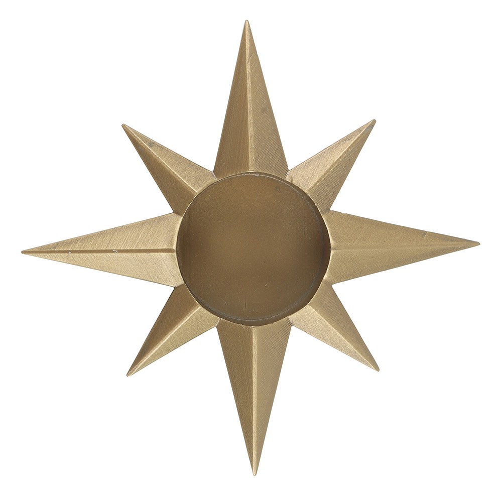 Gold Star Tealight Candle Holder1