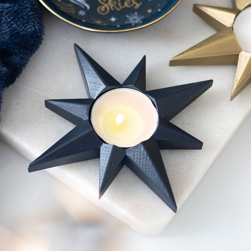 Black Star Tealight Candle Holder