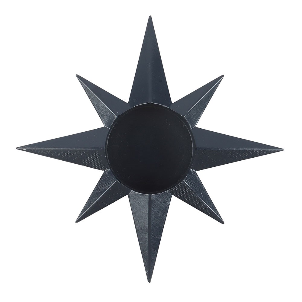 Black Star Tealight Candle Holder1