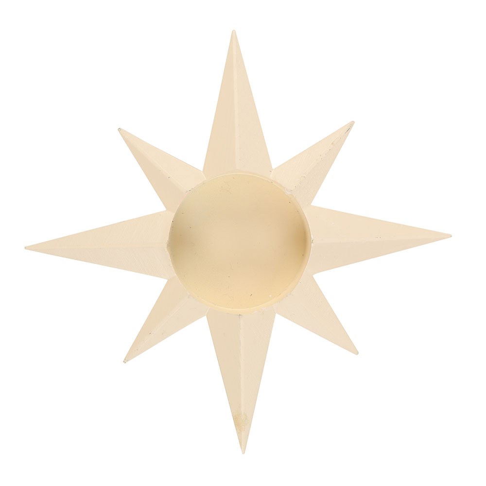 Cream Star Tealight Candle Holder1