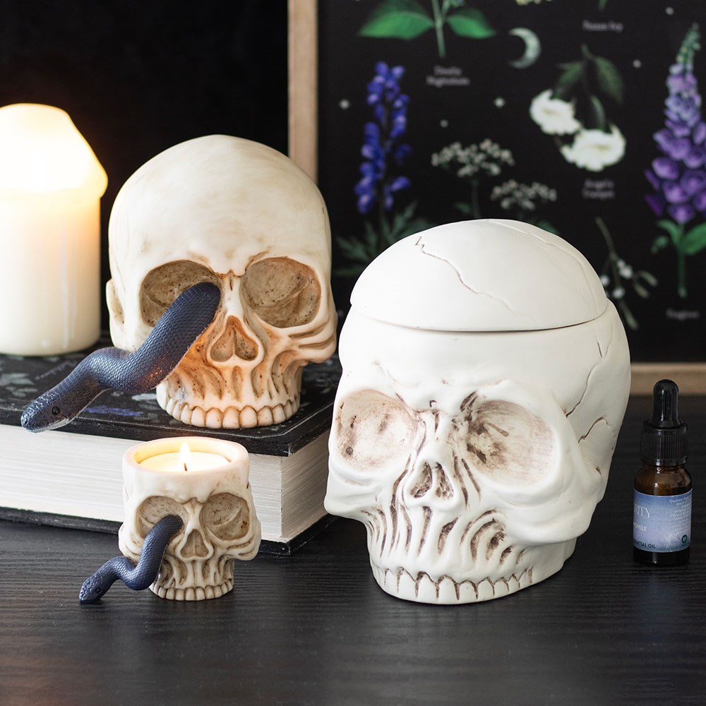 Skull Tealight Holder with Snake4