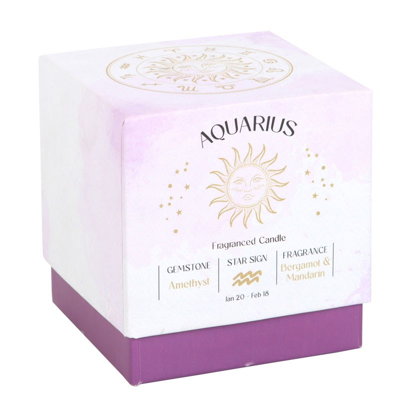 Aquarius Bergamot & Mandarin Gemstone Zodiac Candle3